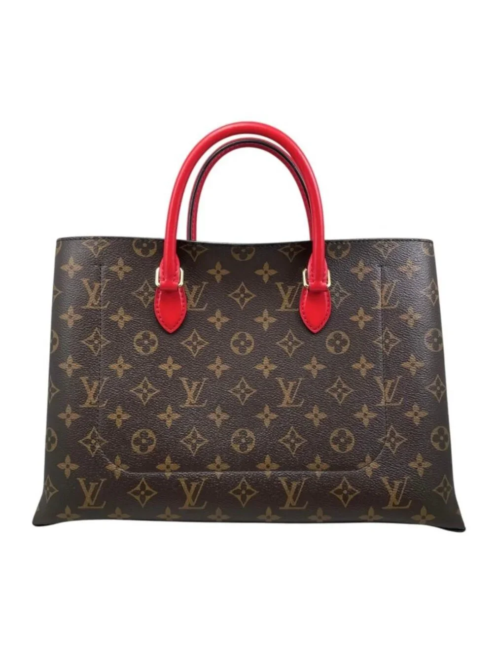 Louis Vuitton Tote Shoulder Bag Flower Monogram Coquelicot